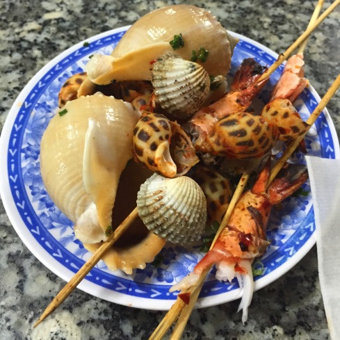 Conch, shrimp, mussels, clams, snails, squid teeth - you name it, we tried it, and loved it.