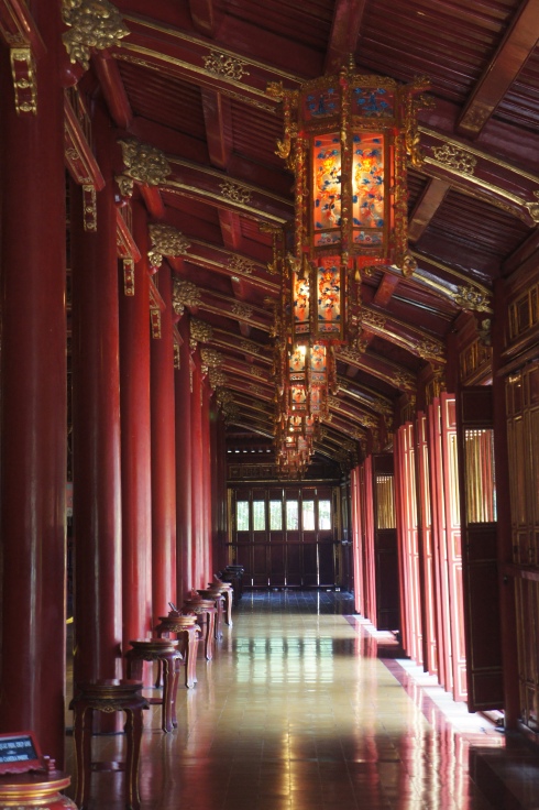 In the hall of royal urns at the Hue Citadel